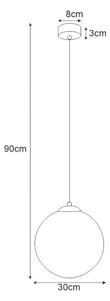 Lampa wisząca ze szklanym kloszem 30 cm - 5X S845 K0-N18