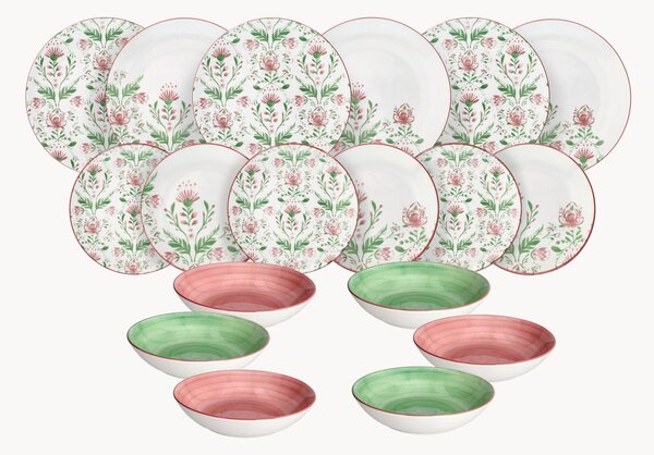 Komplet naczyń z porcelany Madison Lolita, dla 6 osób, 18 elem