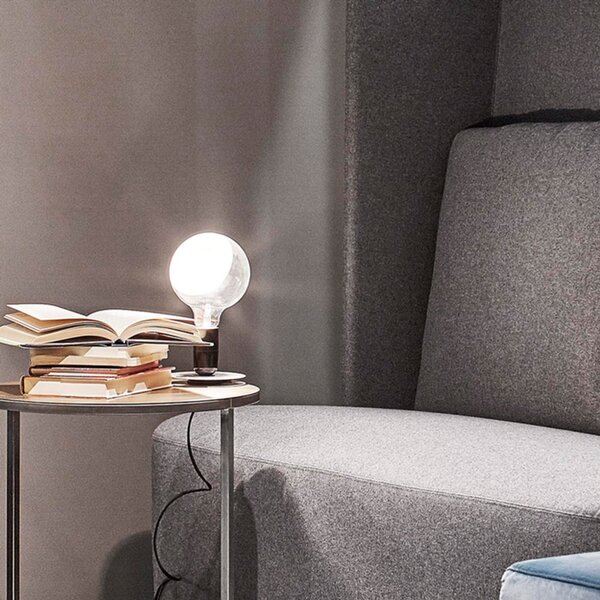 Lampa Stołowa FLOS, Lampadina, czarny, salon, metal, design