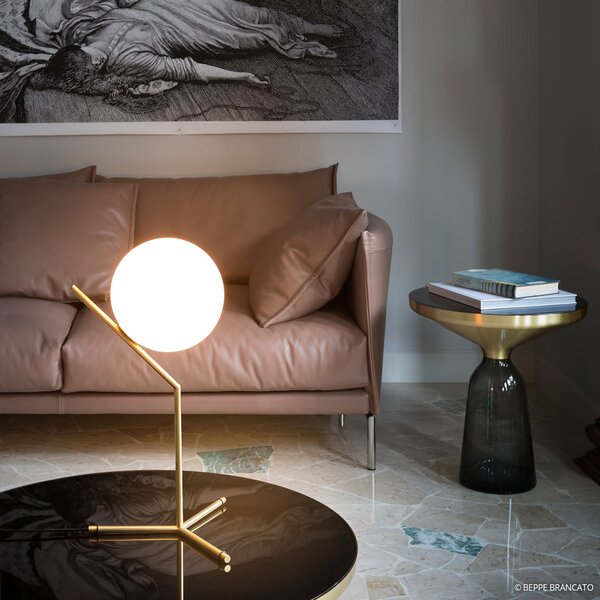 Lampa Stołowa FLOS, IC T1, ściemnialny, złoty | mosiężny, salon, metal, design