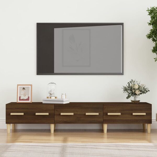 Szafka pod telewizor, brązowy dąb, 150x34,5x30 cm