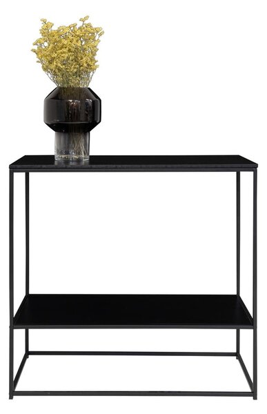 Czarna konsola z czarnym blatem 80x36 cm Vita – House Nordic