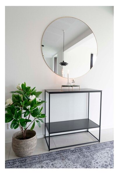 Czarna konsola z czarnym blatem 80x36 cm Vita – House Nordic