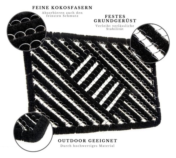 Wycieraczka z włókna kokosowego 40x60 cm Coco Black – Hanse Home