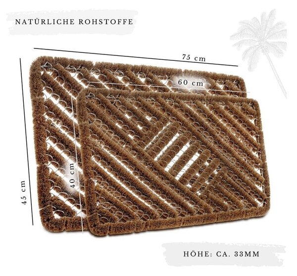 Wycieraczka z włókna kokosowego 40x60 cm Coco Natural – Hanse Home