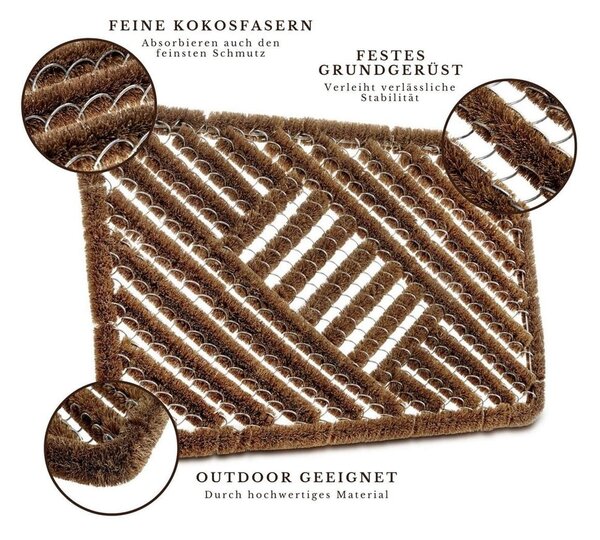 Wycieraczka z włókna kokosowego 40x60 cm Coco Natural – Hanse Home