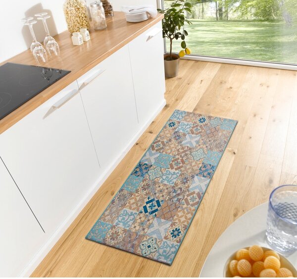 Niebieski chodnik 75x150 cm Cappuccino Mosaik – Hanse Home