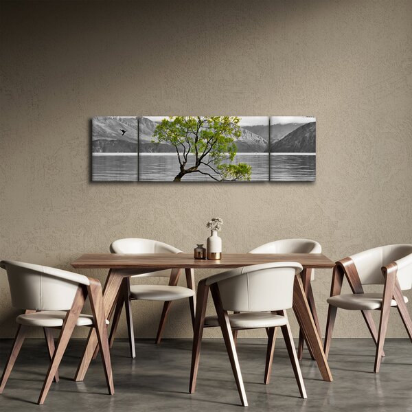 Obraz drzewa na środku jeziora (170x50 cm)