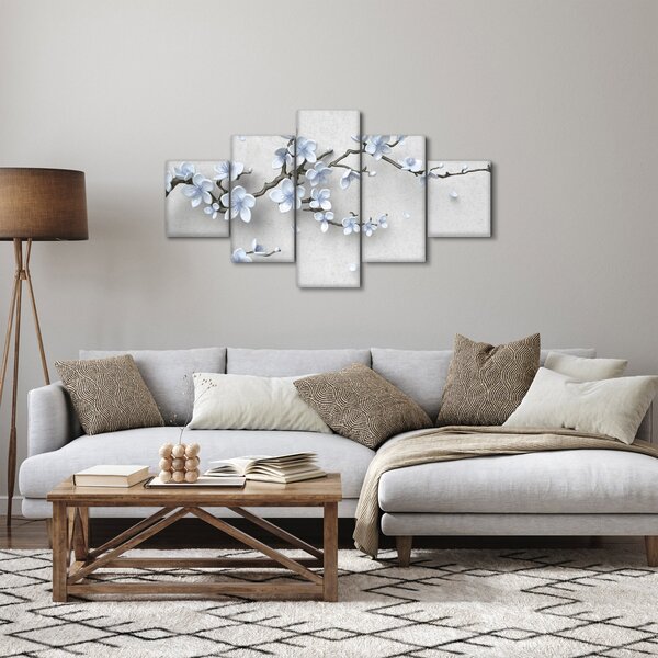 Obraz niebieskich kwiatów (125x70 cm)