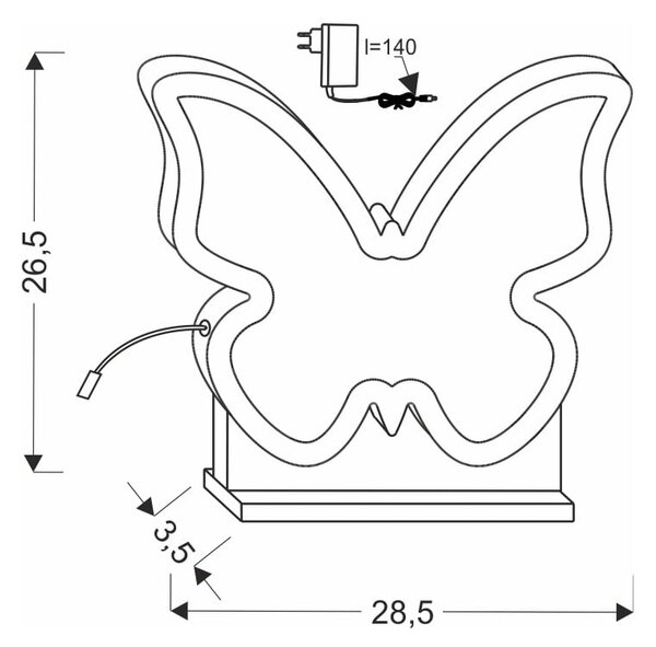 Żółta lampka dziecięca Butterfly – Candellux Lighting