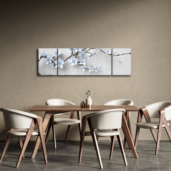 Obraz niebieskich kwiatów (170x50 cm)