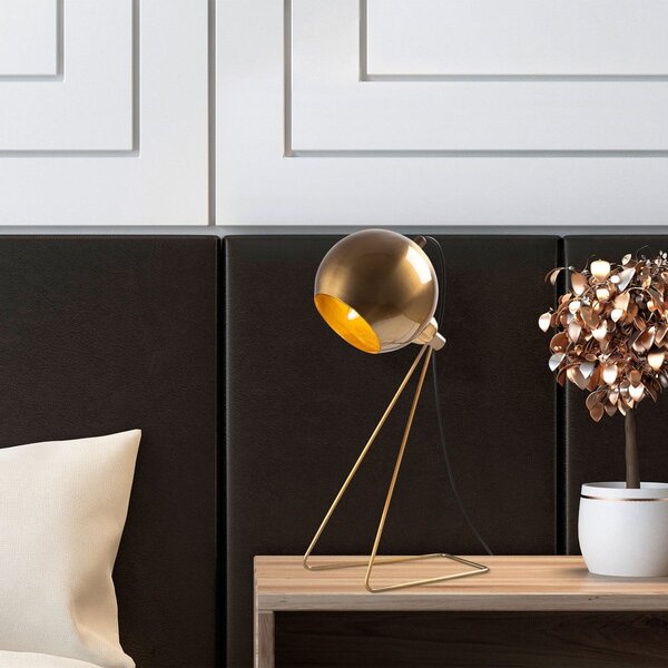 Lampa stołowa w kolorze miedzi z metalowym kloszem (wysokość 45 cm) Oala – Opviq lights