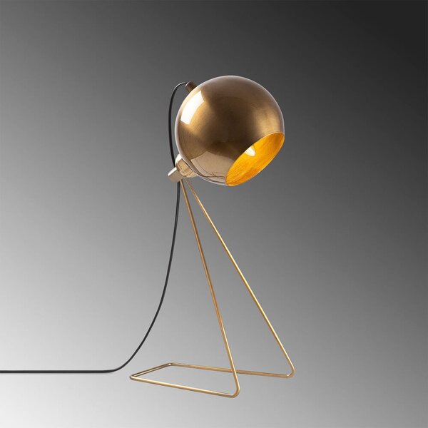 Lampa stołowa w kolorze miedzi z metalowym kloszem (wysokość 45 cm) Oala – Opviq lights