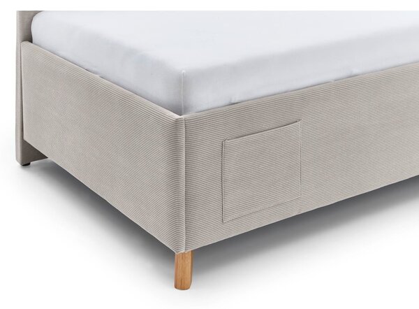 Beżowe tapicerowane narożne łóżko dziecięce bez stelaża 140x200 cm Cool – Meise Möbel