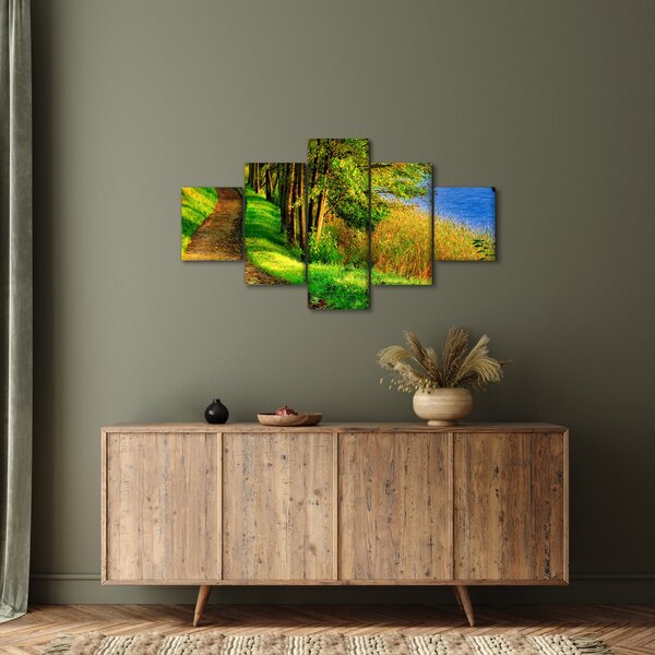 Obraz szlaku wzdłuż wody (125x70 cm)
