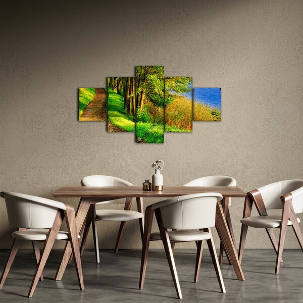 Obraz szlaku wzdłuż wody (125x70 cm)
