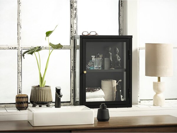 Czarna metalowa witryna wisząca 45x60 cm Carmel – Unique Furniture