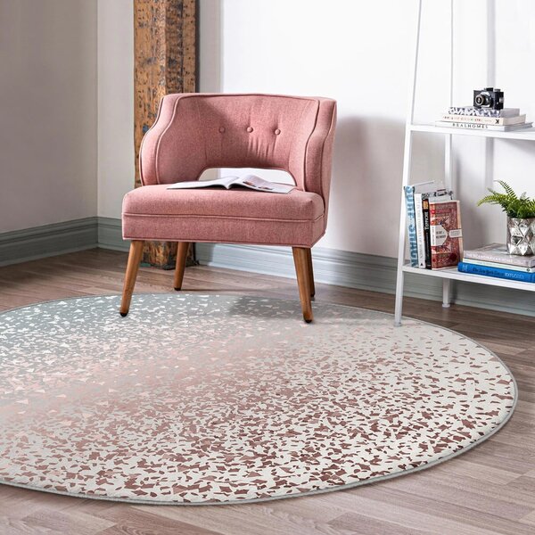 Szaro-miedziany okrągły dywan odpowiedni do prania i robotów sprzątających ø 80 cm Comfort – Mila Home