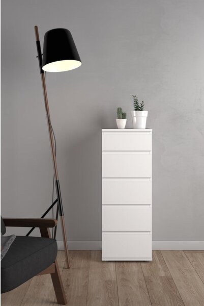 Biała wysoka komoda 40x107 cm Nova – Tvilum