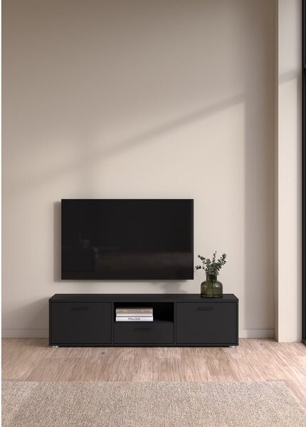 Czarna szafka pod TV 147x38 cm Media – Tvilum