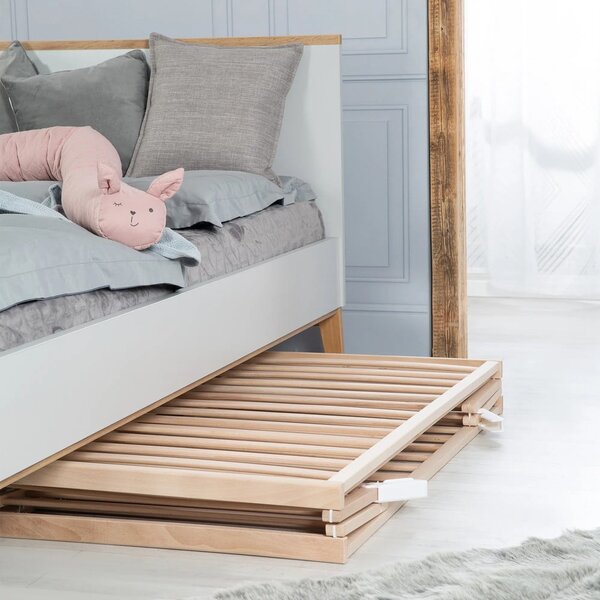Naturalne łóżeczko na kółkach 60x120 cm Fold up – Roba