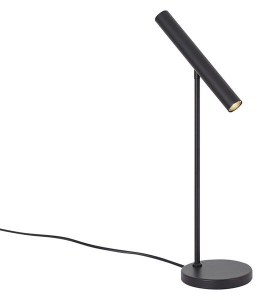 Nowoczesna lampa stołowa czarna z wbudowaną diodą LED i ściemniaczem dotykowym - Neva