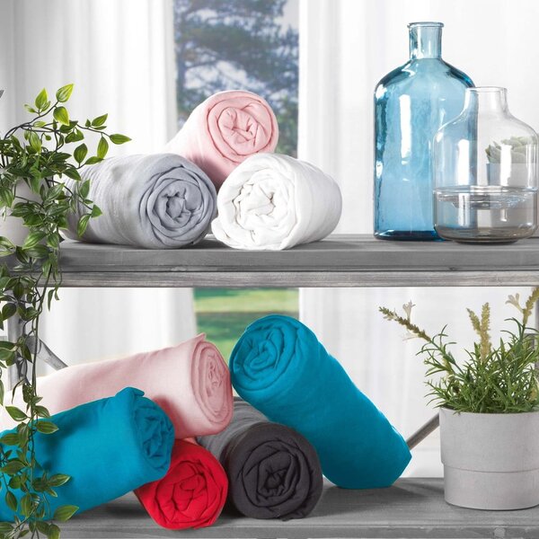 Białe dżerzejowe prześcieradło z gumką 90x190 cm Jersy – douceur d'intérieur