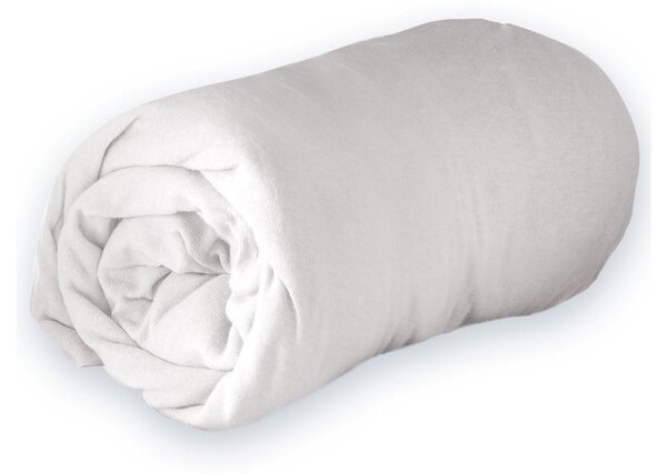 Białe dżerzejowe prześcieradło z gumką 90x190 cm Jersy – douceur d'intérieur