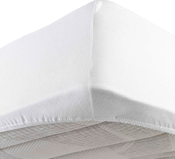 Białe dżerzejowe prześcieradło z gumką 90x190 cm Jersy – douceur d'intérieur