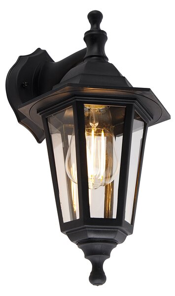 Inteligentna zewnętrzna lampa ścienna czarna IP44 z WiFi ST64 - New Haven