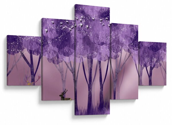 Obraz - Jeleń w magicznym lesie (125x70 cm)