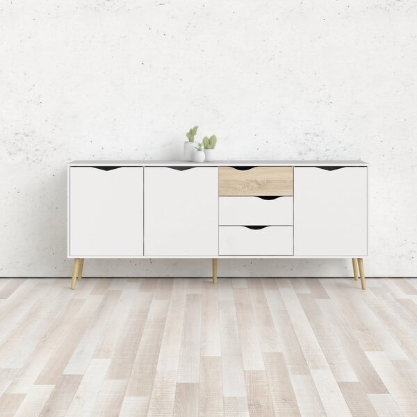 Biała komoda 196x82x39 cm Oslo – Tvilum