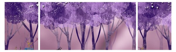 Obraz - Jeleń w magicznym lesie (170x50 cm)