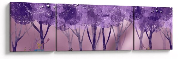 Obraz - Jeleń w magicznym lesie (170x50 cm)