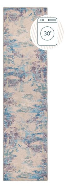 Niebiesko-fioletowy chodnik z mieszanki włókien z recyklingu odpowiedni do prania 60x230 cm Reid – Flair Rugs