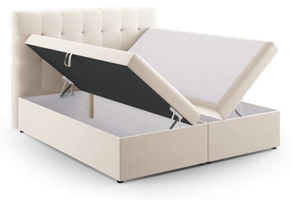 Beżowe łóżko boxspring ze schowkiem 180x200 cm Bali – Cosmopolitan Design