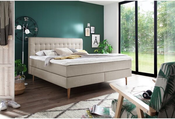 Beżowe łóżko kontynentalne 180x200 cm Massello – Meise Möbel