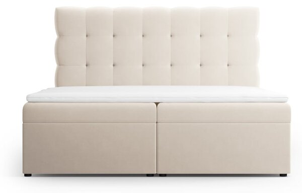 Beżowe łóżko boxspring ze schowkiem 180x200 cm Bali – Cosmopolitan Design
