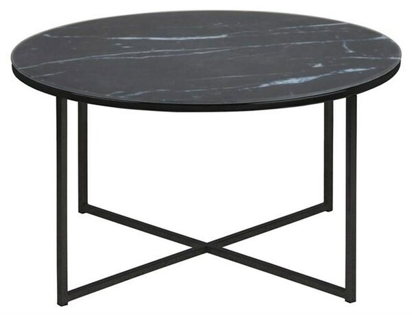 Czarny okrągły stolik kawowy - Nodino 3X