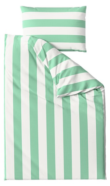 Pościel bawełniana STRIPES biało-zielona Rozmiar pościeli: 70 x 90 cm | 140 x 200 cm