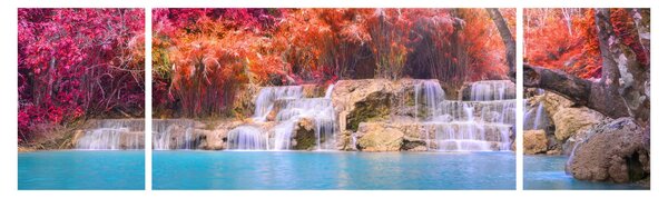 Obraz turkusowej laguny, Laos, Tat Kuang Si (170x50 cm)