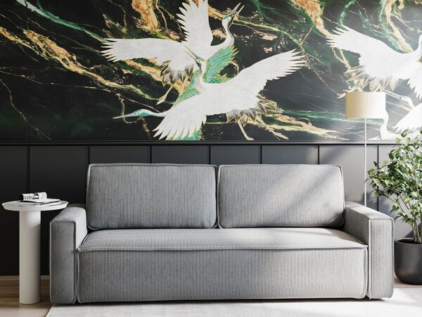 Sofa Lenda 220x76 cm z funkcją spania, szara tkanina