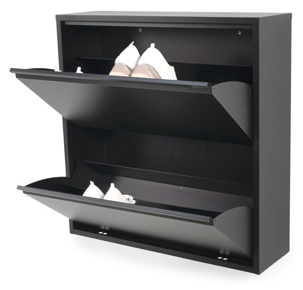 Czarna metalowa uchylna szafka na buty 75x77,5x22,5 cm Billy – Spinder Design