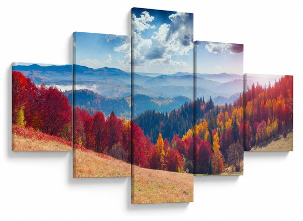 Obraz kolorowego jesiennego krajobrazu (125x70 cm)