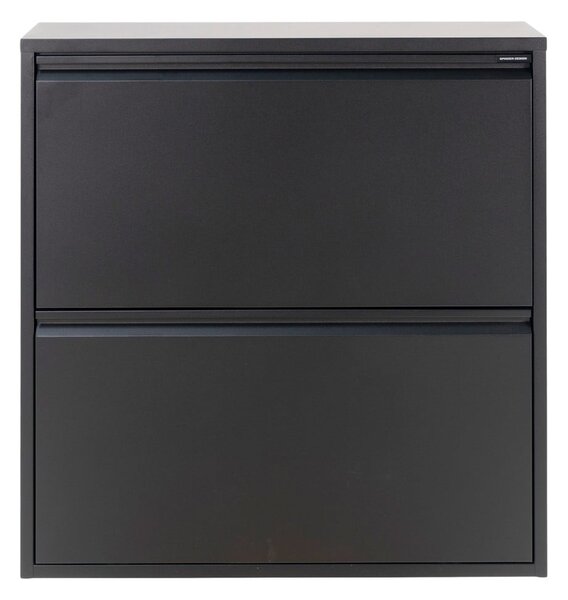 Czarna metalowa uchylna szafka na buty 75x77,5x22,5 cm Billy – Spinder Design