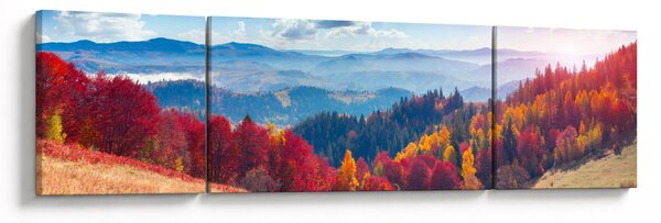 Obraz kolorowego jesiennego krajobrazu (170x50 cm)
