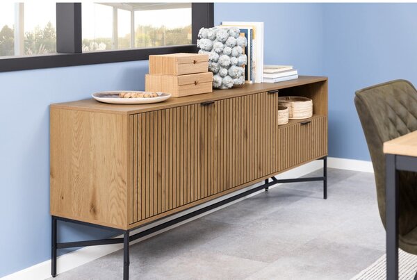 Niska komoda w dekorze dębu 180x70 cm Jaipur – Actona