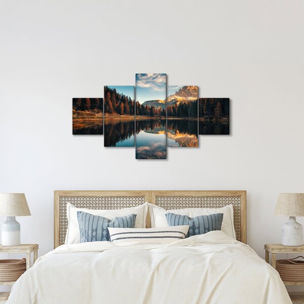 Obraz - Alpy, Włochy, Dolomity, Lago Antorno (125x70 cm)