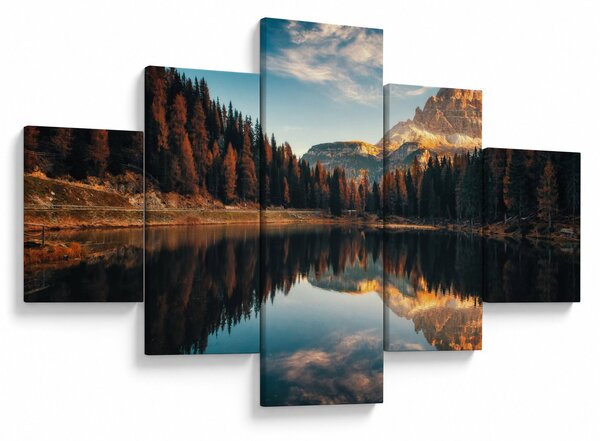 Obraz - Alpy, Włochy, Dolomity, Lago Antorno (125x70 cm)