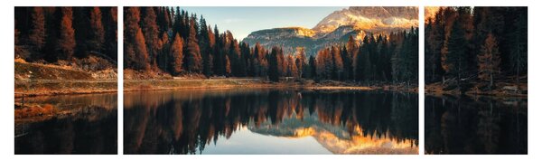 Obraz - Alpy, Włochy, Dolomity, Lago Antorno (170x50 cm)